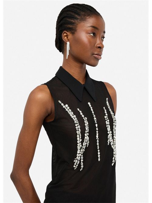 Top in tulle con strass LIU JO | CF5123J4963/22222